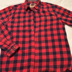 Boston Traders Red and Black Checkered Men's Shirt